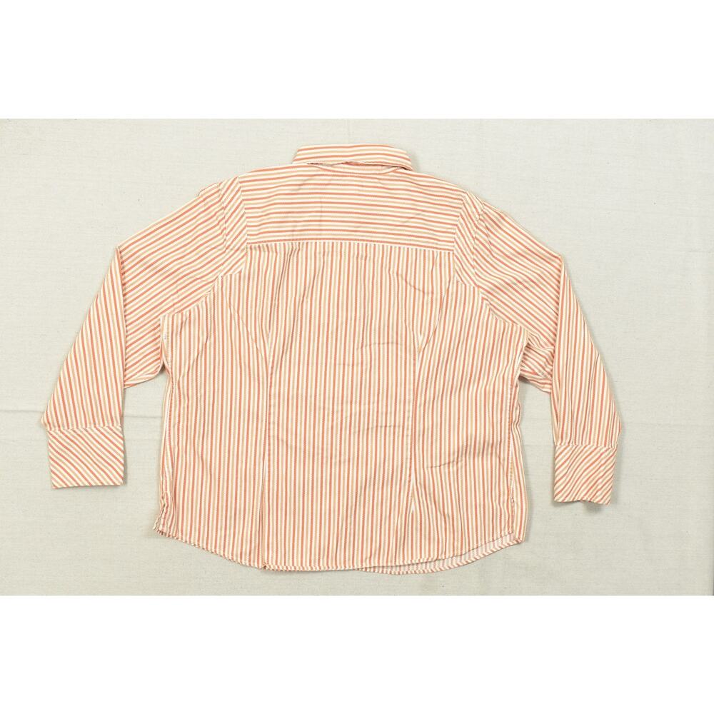 Tommy Hilfiger Woman Size 20 Button Down Shirt Orange White Vertical Stripe Seer - Picture 8 of 8
